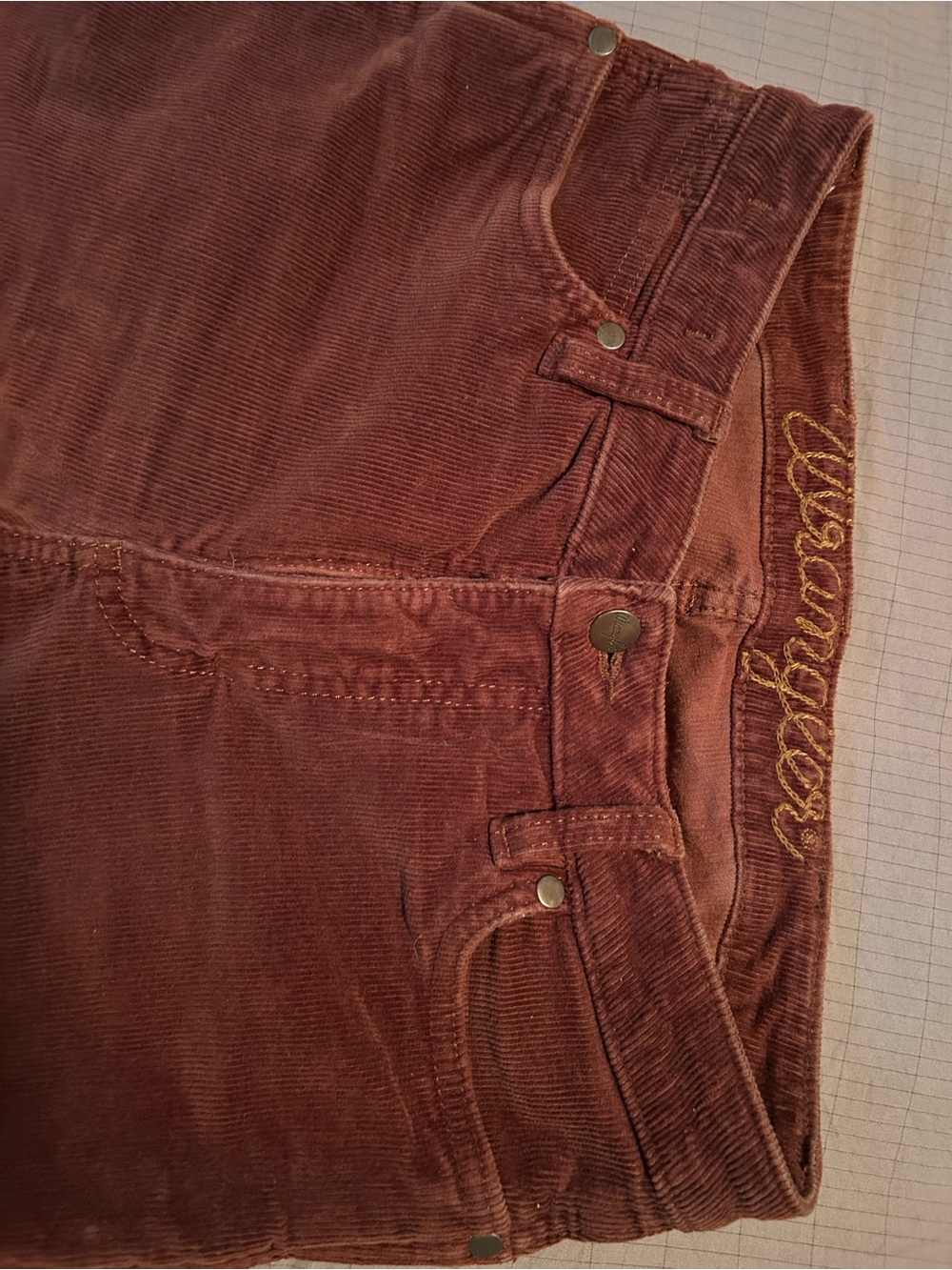 Wrangler Women’s Corduroy Straight Jeans - Chestnut Brown - Picture 3 of 4